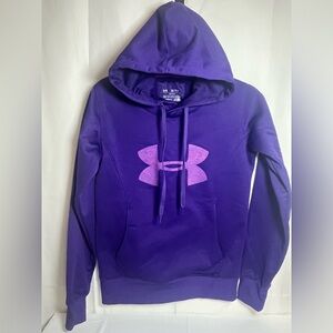 Under Armour cold gear Deep Purple Hoodie with Pink Logo
